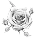  a Arm Sleeve Tatoo, with money rolled up in a rose like shapes, one doves, a an clock, natural roses and a staircase  tattoo design idea