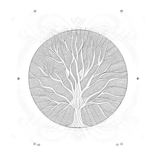 marriage tree tattoo design idea