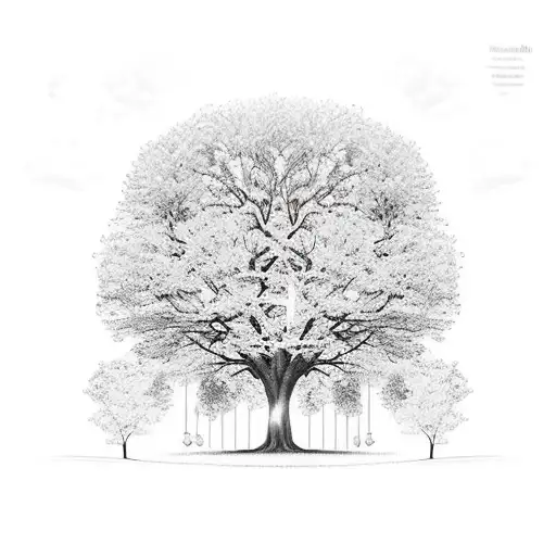 marriage tree tattoo design idea