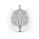 marriage tree tattoo design idea