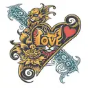 word 'kats' and reverse word 'love' tattoo design idea