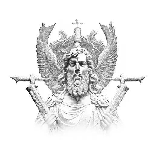 stoicism virtues: Justice, wisdom, temperance and courage tattoo design idea