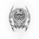 stoicism virtues: Justice, wisdom, temperance and courage tattoo design idea