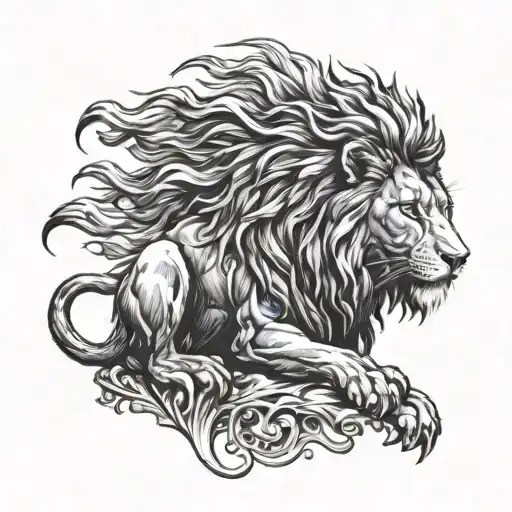 Aslan and Peter  tattoo design idea