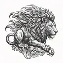 Aslan and Peter  tattoo design idea