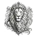 Aslan and Peter  tattoo design idea