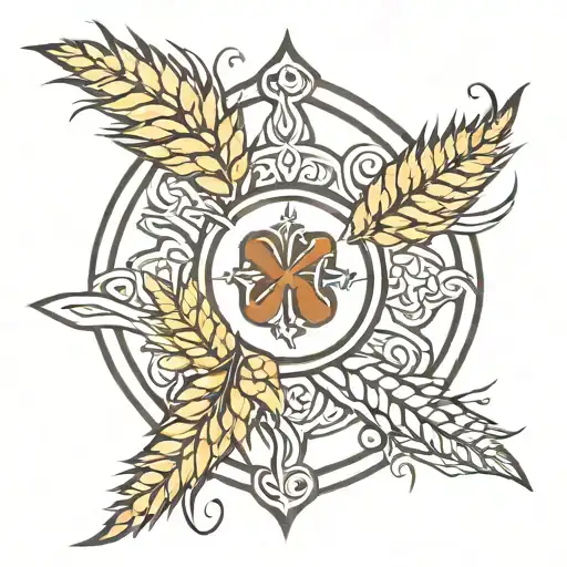 Xfinity symbol with wheat   tattoo design idea