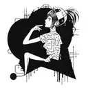 Serial Experiments Lain inspired tattoo with a conceptual design and blackwork style tattoo design idea