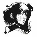 Serial Experiments Lain inspired tattoo with a conceptual design and blackwork style tattoo design idea