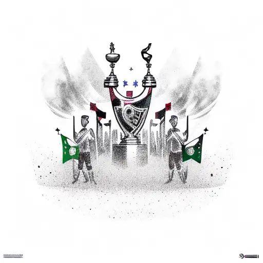 Fluminense team celebrating winning Libertadores 2023 tattoo design idea