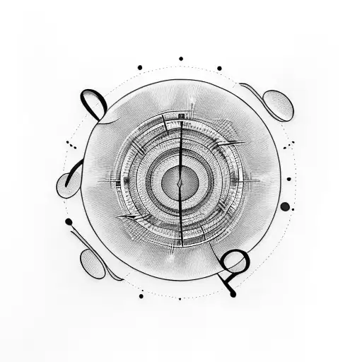 A circle tattoo featuring intertwining music notes and piano keys tattoo design idea