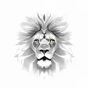 wing with lion inside tattoo design idea