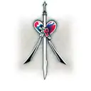 Dagger sword with a heart and flowers at the handle  tattoo design idea