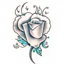 Dagger  with a heart and flowers at the handle  tattoo design idea