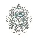 Dagger  with a heart and flowers at the handle  tattoo design idea