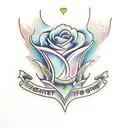 Dagger  with a heart and flowers at the handle  tattoo design idea