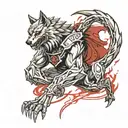 berserk wolf trying to take the berserk symbol tattoo design idea