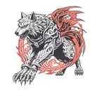 berserk wolf trying to take the berserk symbol tattoo design idea