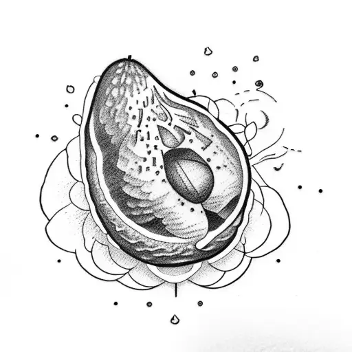 avocado in heaven tattoo design idea