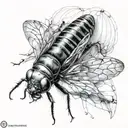 evaporating cicada tattoo design idea