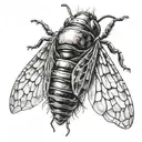 evaporating cicada tattoo design idea