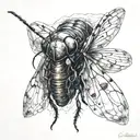 evaporating cicada tattoo design idea