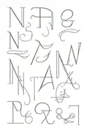 mix 3 alphabet n s h tattoo design idea