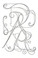 mix 3 alphabet n s h tattoo design idea