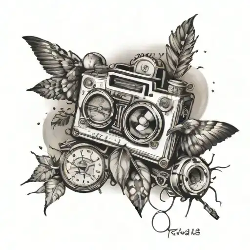 hip hop symbols tattoo design idea