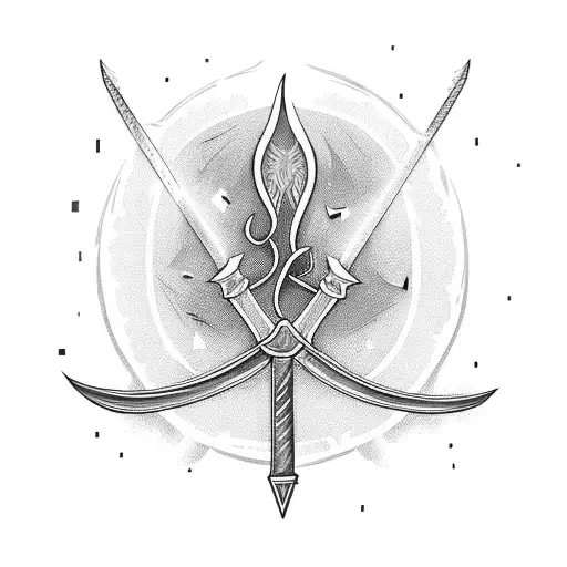 a bonfire with a sword tattoo design idea