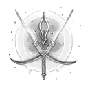 a bonfire with a sword tattoo design idea