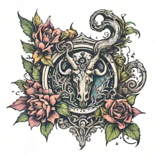 Complete chest tattoo that depicts depression/ healing/ growth/ strength incorporate the Capricorn zodiac sign and weed  tattoo design idea