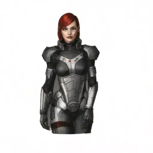 a female character from mass effect tattoo design idea