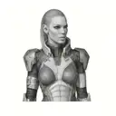 a female character from mass effect tattoo design idea