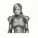 a female character from mass effect tattoo design idea
