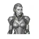 a female character from mass effect tattoo design idea