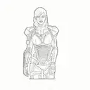 a female character from mass effect tattoo design idea