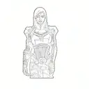 a female character from mass effect tattoo design idea