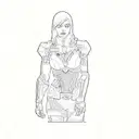 a female character from mass effect tattoo design idea