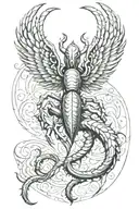 virgo wings on a scorpion crawling tattoo design idea