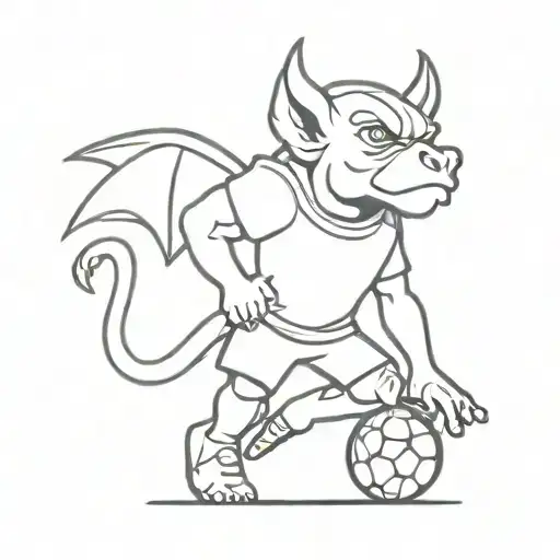 a gargoyle dressed in a soccer uniform tattoo design idea
