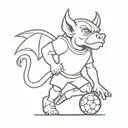 a gargoyle dressed in a soccer uniform tattoo design idea