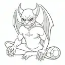 a gargoyle dressed in a soccer uniform tattoo design idea