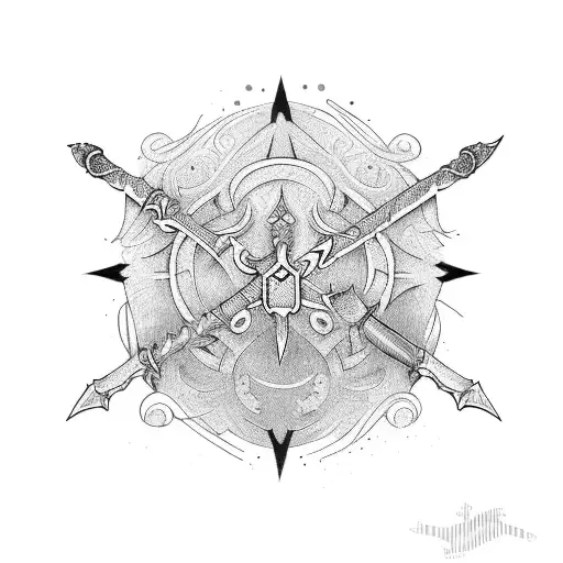 family sword tattoo design idea