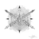 family sword tattoo design idea