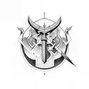 family sword tattoo design idea