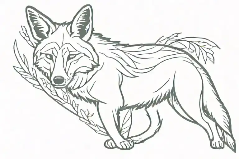 coyote smoking weed tattoo design idea
