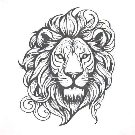 lion head tattoo design idea