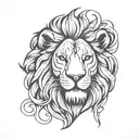lion head tattoo design idea