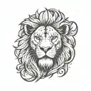 lion head tattoo design idea